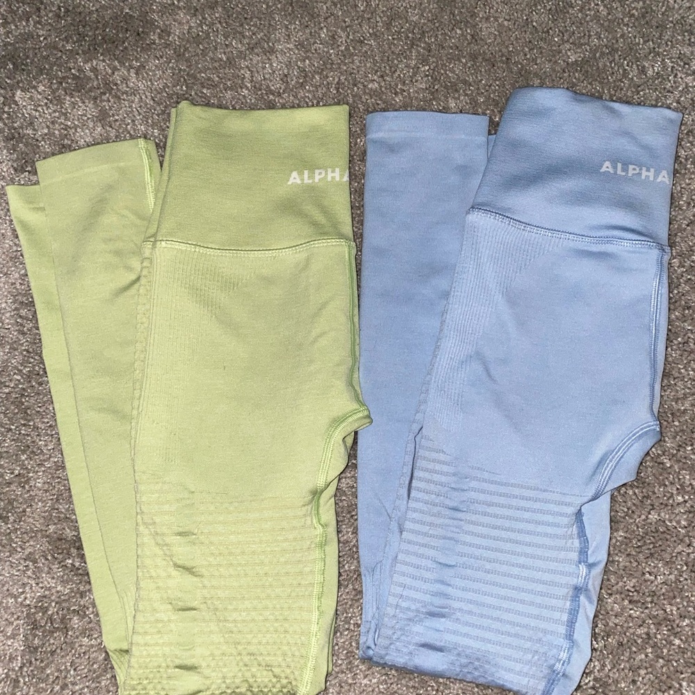 Alphalete Leggings - Green and Blue